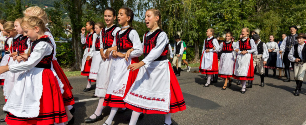 Traditional Hungarian harvest parade on september 11, 2016 in vi